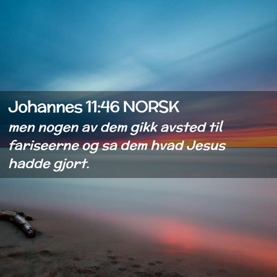 Picture 02 - Johannes 11:46 NORSK - men nogen av dem gikk avsted til fariseerne og sa - Bible Verse Picture