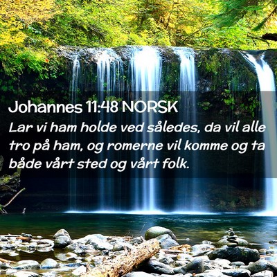 Picture 02 - Johannes 11:48 NORSK - Lar vi ham holde ved således, da vil alle tro - Bible Verse Picture