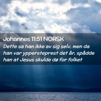 Picture 02 - Johannes 11:51 NORSK - Dette sa han ikke av sig selv, men da han var - Bible Verse Picture
