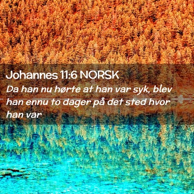 Picture 02 - Johannes 11:6 NORSK - Da han nu hørte at han var syk, blev han ennu to - Bible Verse Picture