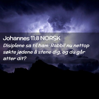 Picture 02 - Johannes 11:8 NORSK - Disiplene sa til ham: Rabbi! nu nettop søkte - Bible Verse Picture