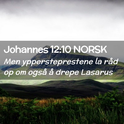 Picture 02 - Johannes 12:10 NORSK - Men yppersteprestene la råd op om også å drepe - Bible Verse Picture