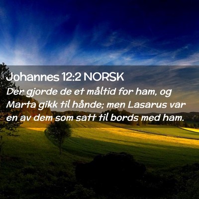 Picture 02 - Johannes 12:2 NORSK - Der gjorde de et måltid for ham, og Marta gikk - Bible Verse Picture