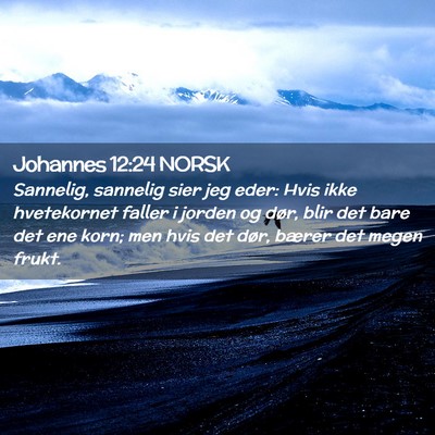 Picture 02 - Johannes 12:24 NORSK - Sannelig, sannelig sier jeg eder: Hvis ikke - Bible Verse Picture