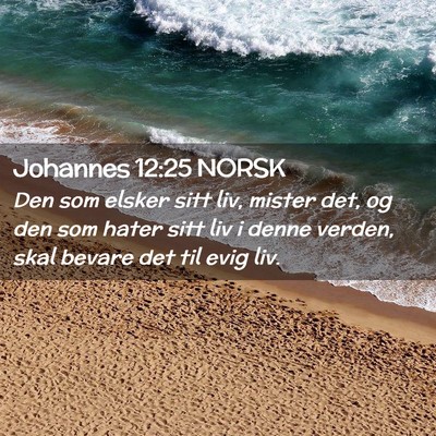 Picture 02 - Johannes 12:25 NORSK - Den som elsker sitt liv, mister det, og den som - Bible Verse Picture