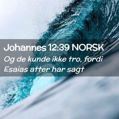 Picture 02 - Johannes 12:39 NORSK - Og de kunde ikke tro, fordi Esaias atter har - Bible Verse Picture