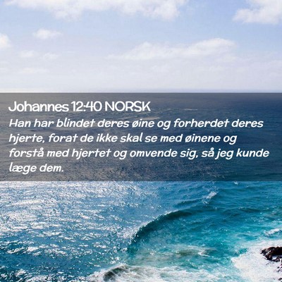 Picture 02 - Johannes 12:40 NORSK - Han har blindet deres øine og forherdet deres - Bible Verse Picture