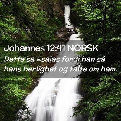 Picture 02 - Johannes 12:41 NORSK - Dette sa Esaias fordi han så hans herlighet og - Bible Verse Picture