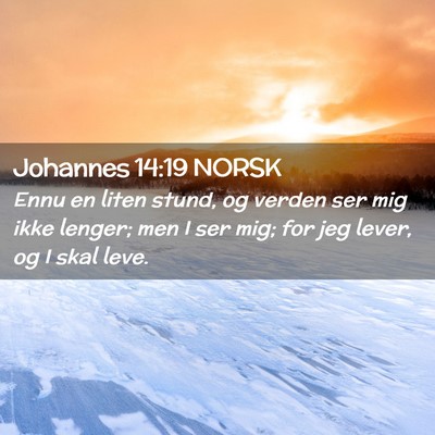 Picture 02 - Johannes 14:19 NORSK - Ennu en liten stund, og verden ser mig ikke - Bible Verse Picture