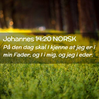 Picture 02 - Johannes 14:20 NORSK - På den dag skal I kjenne at jeg er i min Fader, - Bible Verse Picture
