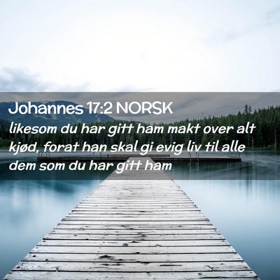 Picture 02 - Johannes 17:2 NORSK - likesom du har gitt ham makt over alt kjød, - Bible Verse Picture