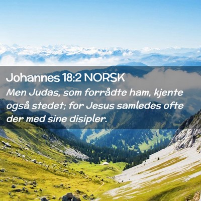 Picture 02 - Johannes 18:2 NORSK - Men Judas, som forrådte ham, kjente også - Bible Verse Picture