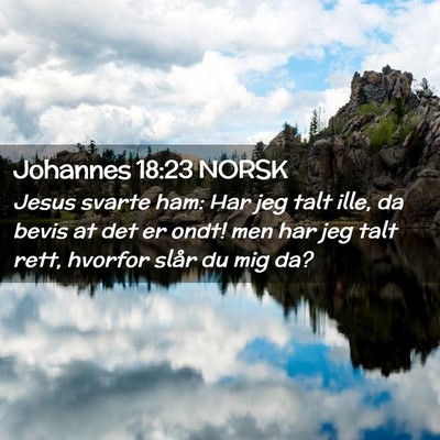Picture 02 - Johannes 18:23 NORSK - Jesus svarte ham: Har jeg talt ille, da bevis at - Bible Verse Picture