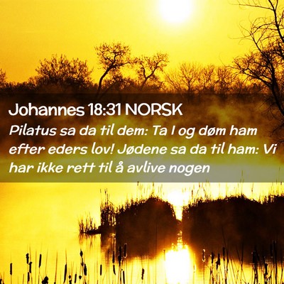 Picture 02 - Johannes 18:31 NORSK - Pilatus sa da til dem: Ta I og døm ham efter - Bible Verse Picture