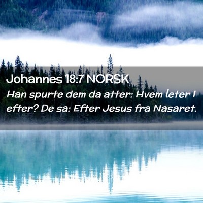 Picture 02 - Johannes 18:7 NORSK - Han spurte dem da atter: Hvem leter I efter? De - Bible Verse Picture