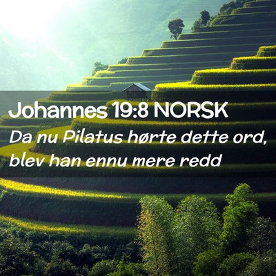 Picture 02 - Johannes 19:8 NORSK - Da nu Pilatus hørte dette ord, blev han ennu - Bible Verse Picture