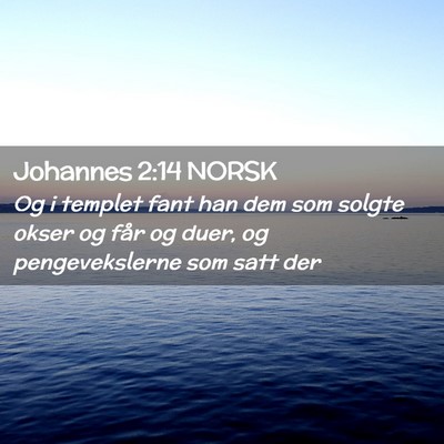 Picture 02 - Johannes 2:14 NORSK - Og i templet fant han dem som solgte okser og - Bible Verse Picture