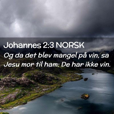 Picture 02 - Johannes 2:3 NORSK - Og da det blev mangel på vin, sa Jesu mor til - Bible Verse Picture