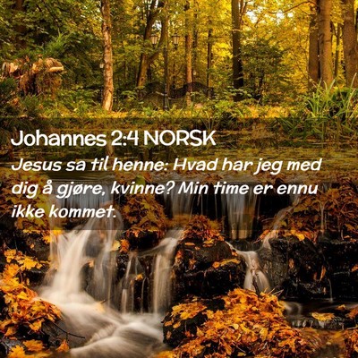 Picture 02 - Johannes 2:4 NORSK - Jesus sa til henne: Hvad har jeg med dig å - Bible Verse Picture