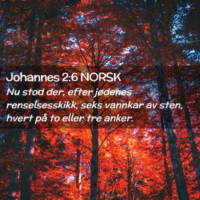Picture 02 - Johannes 2:6 NORSK - Nu stod der, efter jødenes renselsesskikk, seks - Bible Verse Picture