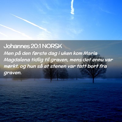Picture 02 - Johannes 20:1 NORSK - Men på den første dag i uken kom Maria - Bible Verse Picture