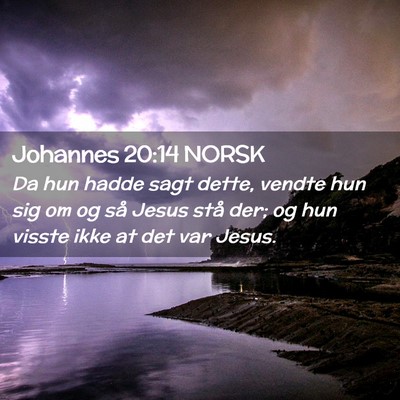 Picture 02 - Johannes 20:14 NORSK - Da hun hadde sagt dette, vendte hun sig om og så - Bible Verse Picture