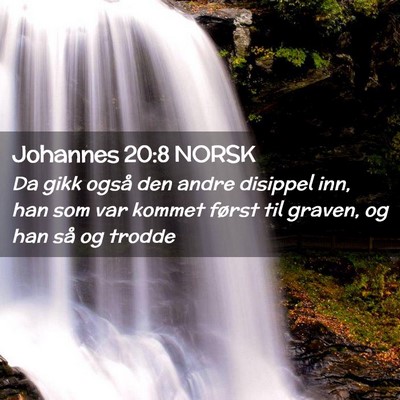 Picture 02 - Johannes 20:8 NORSK - Da gikk også den andre disippel inn, han som var - Bible Verse Picture