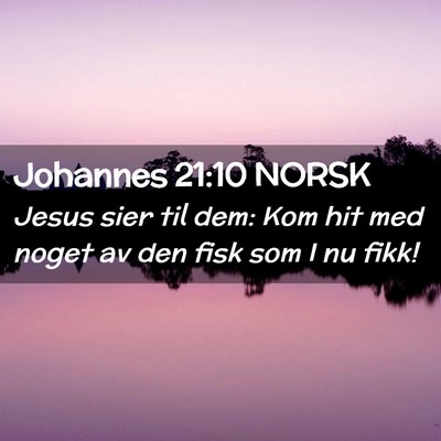 Picture 02 - Johannes 21:10 NORSK - Jesus sier til dem: Kom hit med noget av den fisk - Bible Verse Picture