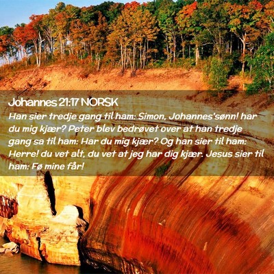 Picture 02 - Johannes 21:17 NORSK - Han sier tredje gang til ham: Simon, - Bible Verse Picture