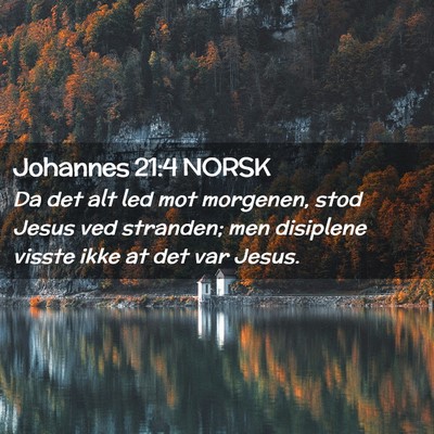 Picture 02 - Johannes 21:4 NORSK - Da det alt led mot morgenen, stod Jesus ved - Bible Verse Picture