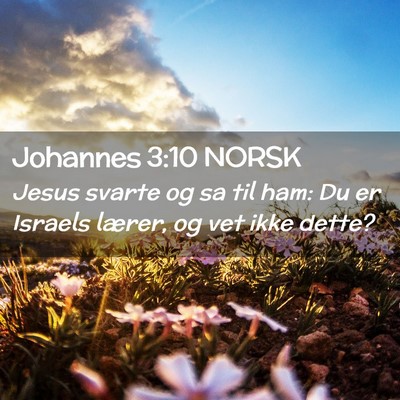 Picture 02 - Johannes 3:10 NORSK - Jesus svarte og sa til ham: Du er Israels lærer, - Bible Verse Picture