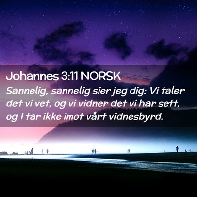 Picture 02 - Johannes 3:11 NORSK - Sannelig, sannelig sier jeg dig: Vi taler det vi - Bible Verse Picture