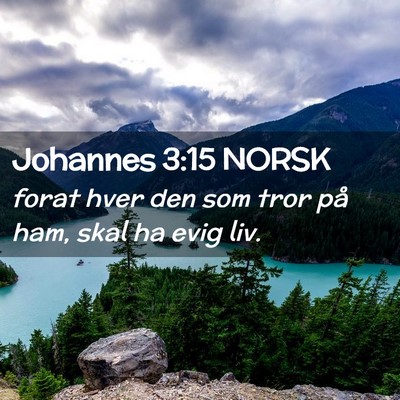 Picture 02 - Johannes 3:15 NORSK - forat hver den som tror på ham, skal ha evig - Bible Verse Picture
