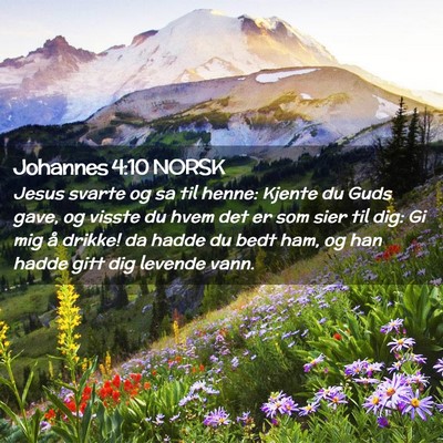 Picture 02 - Johannes 4:10 NORSK - Jesus svarte og sa til henne: Kjente du Guds - Bible Verse Picture