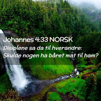 Picture 02 - Johannes 4:33 NORSK - Disiplene sa da til hverandre: Skulde nogen ha - Bible Verse Picture