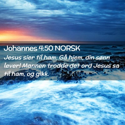 Picture 02 - Johannes 4:50 NORSK - Jesus sier til ham: Gå hjem, din sønn lever! - Bible Verse Picture