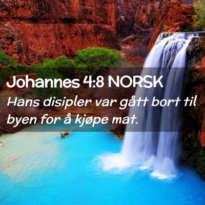 Picture 02 - Johannes 4:8 NORSK - Hans disipler var gått bort til byen for å - Bible Verse Picture