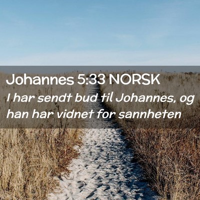 Picture 02 - Johannes 5:33 NORSK - I har sendt bud til Johannes, og han har vidnet - Bible Verse Picture