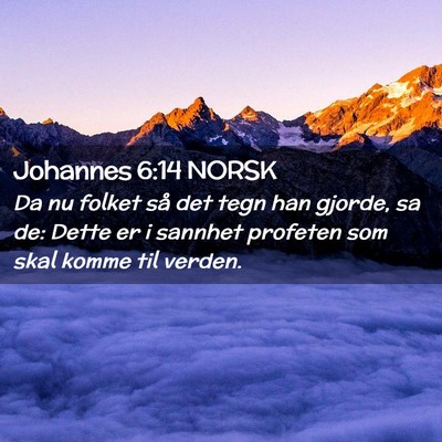Picture 02 - Johannes 6:14 NORSK - Da nu folket så det tegn han gjorde, sa de: - Bible Verse Picture