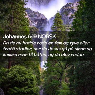 Picture 02 - Johannes 6:19 NORSK - Da de nu hadde rodd en fem og tyve eller tretti - Bible Verse Picture