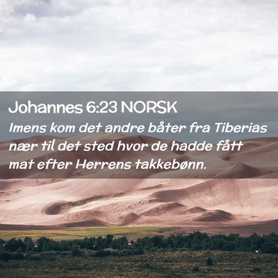 Picture 02 - Johannes 6:23 NORSK - Imens kom det andre båter fra Tiberias nær til - Bible Verse Picture