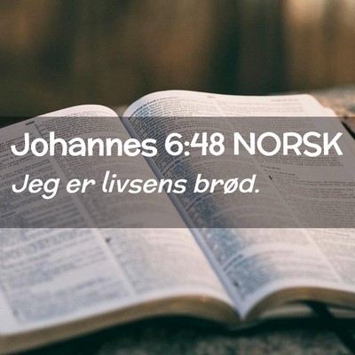 Picture 02 - Johannes 6:48 NORSK - Jeg er livsens - Bible Verse Picture