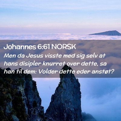 Picture 02 - Johannes 6:61 NORSK - Men da Jesus visste med sig selv at hans disipler - Bible Verse Picture