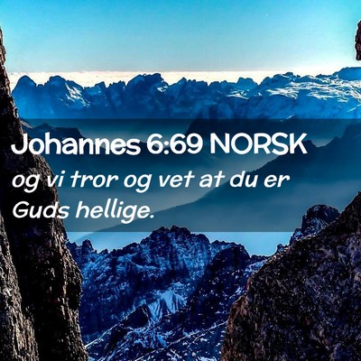 Picture 02 - Johannes 6:69 NORSK - og vi tror og vet at du er Guds - Bible Verse Picture