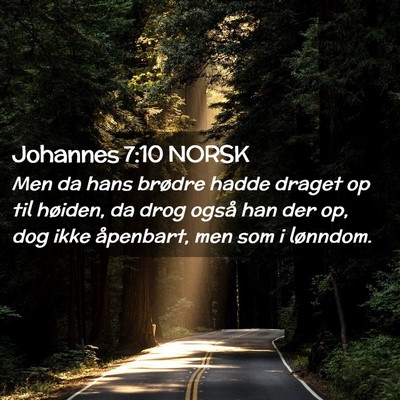 Picture 02 - Johannes 7:10 NORSK - Men da hans brødre hadde draget op til høiden, - Bible Verse Picture