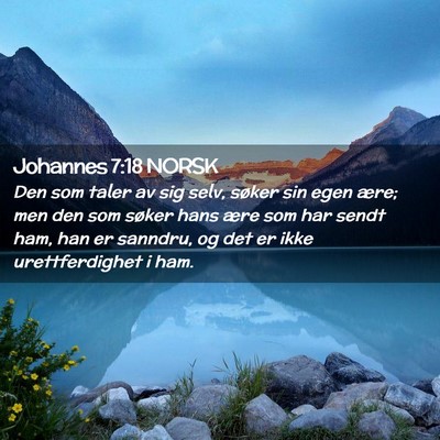Picture 02 - Johannes 7:18 NORSK - Den som taler av sig selv, søker sin egen ære; - Bible Verse Picture