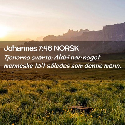 Picture 02 - Johannes 7:46 NORSK - Tjenerne svarte: Aldri har noget menneske talt - Bible Verse Picture