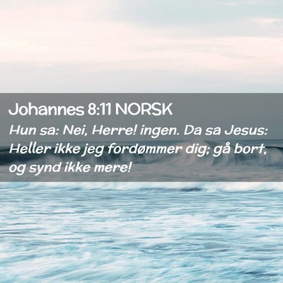 Picture 02 - Johannes 8:11 NORSK - Hun sa: Nei, Herre! ingen. Da sa Jesus: Heller - Bible Verse Picture