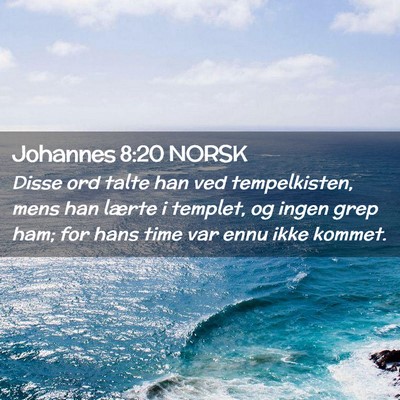 Picture 02 - Johannes 8:20 NORSK - Disse ord talte han ved tempelkisten, mens han - Bible Verse Picture
