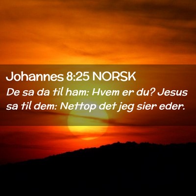 Picture 02 - Johannes 8:25 NORSK - De sa da til ham: Hvem er du? Jesus sa til dem: - Bible Verse Picture